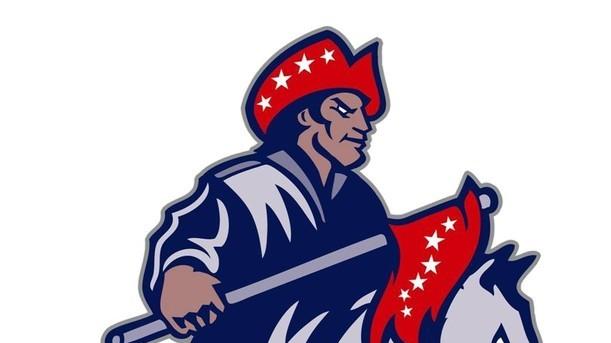 Pioneers Logo with Pioneer holding the flag riding a horse